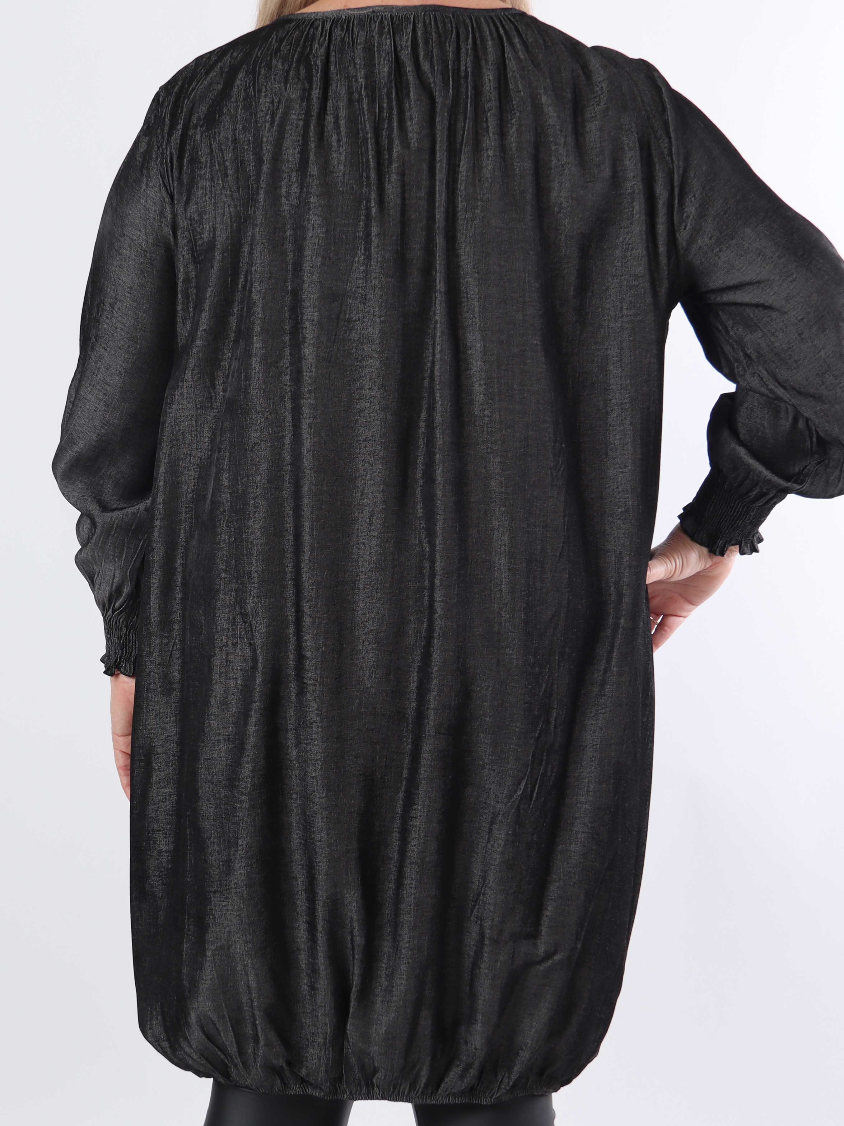 Miracle Denim Dress L/S - Plus size-klänning med resår i nederkanten